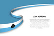 Wave flag of San Marino with copyspace background