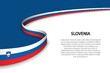 Wave flag of Slovenia with copyspace background