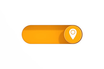 Poster - Yellow Toggle Switch Slider with Map Pointer Pin Icon. 3d Rendering