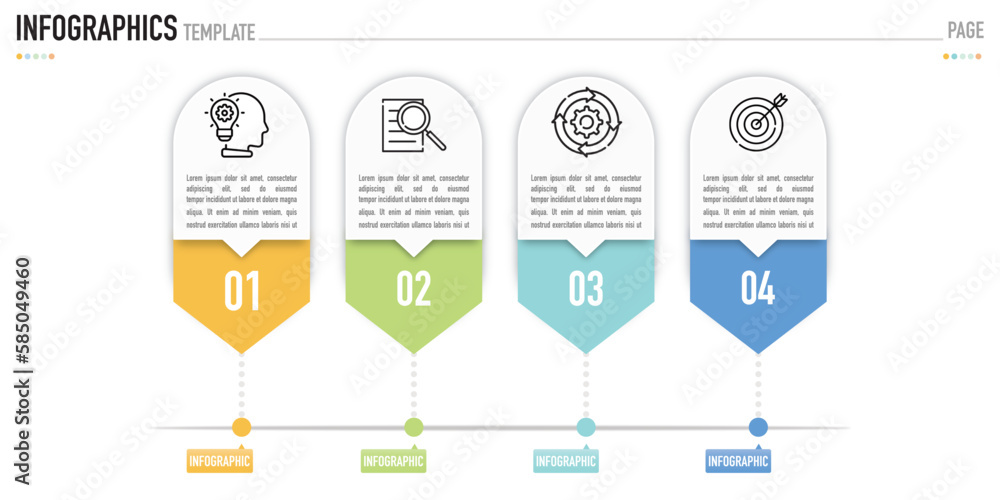 Infographic business template or element as a vector with 4 step ...