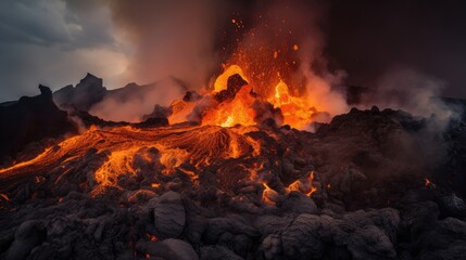 Wall Mural - Hot lava eruption