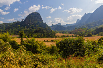 Wall Mural - Landscape near Muang Ngoi Neua village, Laos.