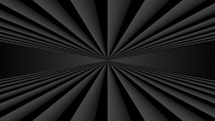 Abstract black background with 3d lines pattern, architecture minimal dark gray striped design