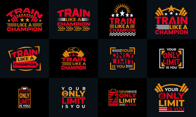 Wall Mural - best gym and fitness t shirt design design for inspiration