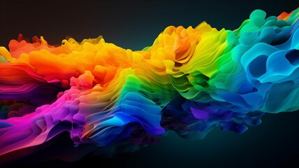 a mess of gradient colors of the rainbow, abstract, generative ia