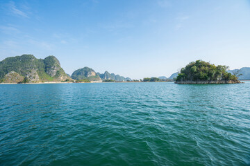 Wall Mural - Scenery of Quyang Lake.Jingxi, Baise, Guangxi, China