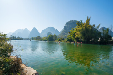 Wall Mural - The natural scenery of Yulong River in Yangshuo, Guangxi, China