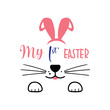 © MdShahadat - My First Easter Retro Easter T Shirt design. Boy and girl frame vector design. First Easter for baby