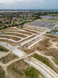Aerial of a a road network under construction for a low cost subdivision.