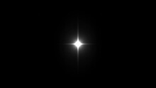 Star Twinkling, Blinking Light Effect On Transparent Background With Alpha Channel. Animation Of Seamless Loop.