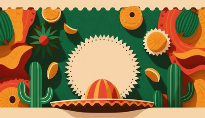 Cinco de mayo holiday background with copy space for text generative ai