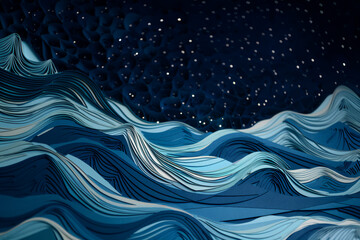 Wall Mural - abstract blue wave