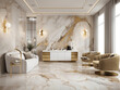 © Pattanan - Luxury high-end interior design of marble. Generative ai.