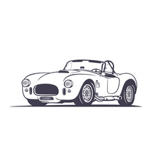 Shelby Cobra Car Design Template. Classic Vintage Sports Car. Vector And Illustration.