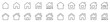 house thin line icon set. Symbol collection in transparent background. Editable vector stroke. 512x512 Pixel Perfect.