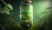 Green Glass Jar Bulb