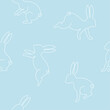 © Katerina - Bunnies Seamless Pattern Vector Illustration, Cute Rabbit Pattern Design