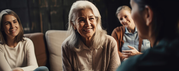 Empathetic Care: Psychologist having session with patients at care facility centre. Generative AI