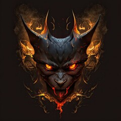 Angry Hell Cat. Created with Generative AI technology 