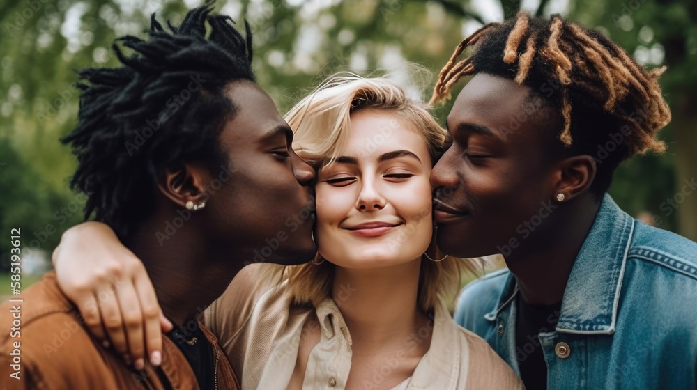 Polyamorous people, Smiling young woman living in a Polyamorous ...