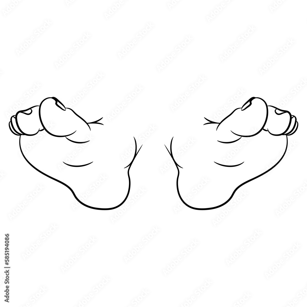 เวกเตอร์ Stock Two bare human feet of a lying person. Pair of soles ...