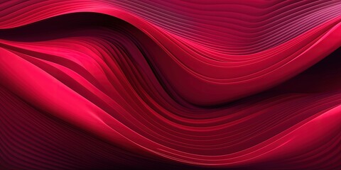 red abstract silky wavy background, generative ai
