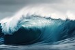 © MVProductions - Sea waves rolling up in ocean, fresh and spray, white background with copyspace, generative ai