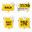 © Piyapol - price tag isolated yellow background. Vector illustration.