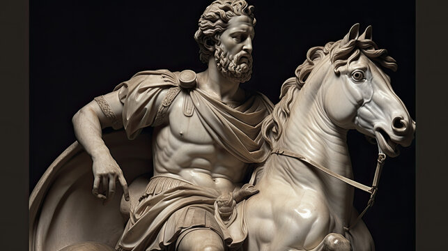 Marcus Aurelius Portrait - Roman Emperor Philosopher - Generative AI