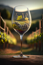 Wine Glass Reflections: A Photomontage Of Vineyards, Grapes, And Wine