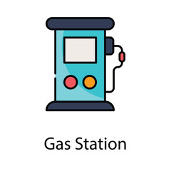 Sticker - Gas Station icon. Suitable for Web Page, Mobile App, UI, UX and GUI design.