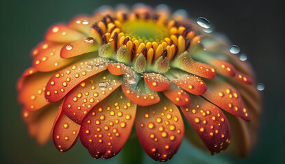 Poster - Nature beauty in close up wet multi colored flowers generated by AI