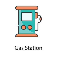 Sticker - Gas Station icon. Suitable for Web Page, Mobile App, UI, UX and GUI design.