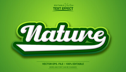 Wall Mural - Nature 3d editable eps vector text effect