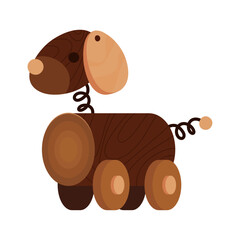 Sticker - dog wooden toy