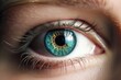 closeup of a beautiful bluegreen eye