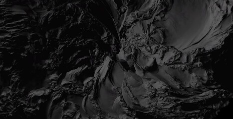 Wall Mural - Black wavy background. Animation. Slow