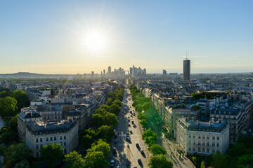 Avenue de la Grande Armee , in Europe, France, Ile de France, Paris, in summer on a sunny day.