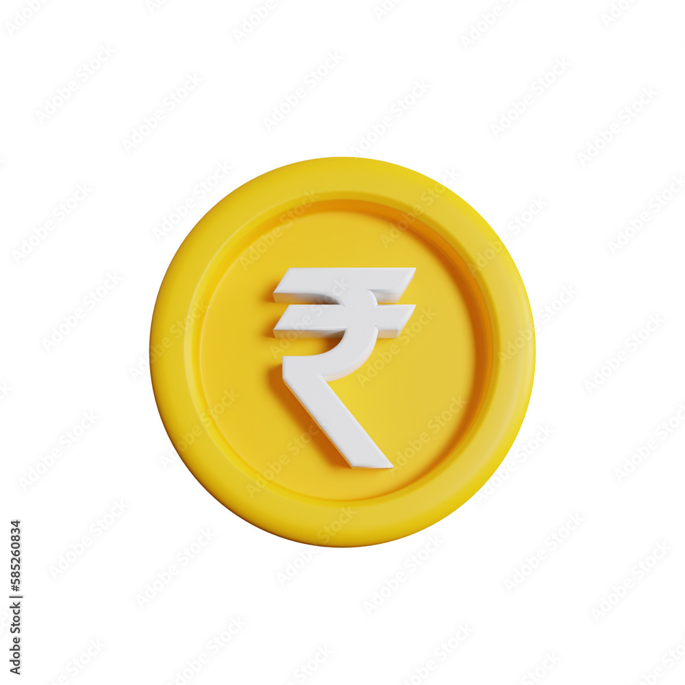 3d illustration of indian rupee currency coin Stock Illustration ...
