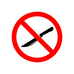 Wall Mural - Knives prohibited sign. Forbidden signs and symbols on white background..eps