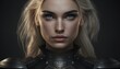 © drixe - Portrait of a beautiful woman in heavy armor. created with Generative AI