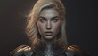 © drixe - Portrait of a beautiful woman in heavy armor. created with Generative AI