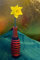 Poster - Daffodil in Stripped Vase 03