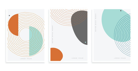 Sticker - abstract geometric lines for scandinavian pattern in set