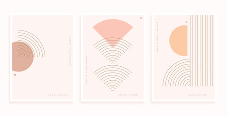 Sticker - minimalistic boho pattern poster set for scandinavian touch