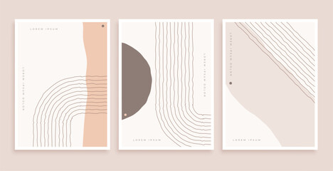 Sticker - retro style abstract geometric boho stripes design in collection