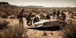 Dramatic recreation of Roswell UFO incident in 1947 Generative AI