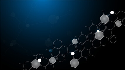 Science background with molecules hexagon design vector illustration