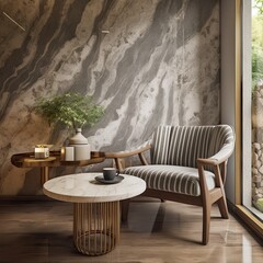 Wall Mural - Living room interior. Living-room interior in Scandinavian style. modern furniture set. Generative Ai.