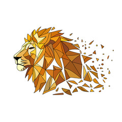 Wall Mural - lion logo design. abstract colorful polygon lion head. calm lion face. vector illustration
